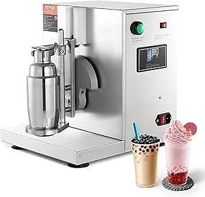 VEVOR Milk Tea Shaker, Electric Milk Tea Maker Machine, 0-180s Adjustable Milk Tea Shake Mixer Machine with 750ML Stainless Steels Cup for Bubble Tea, Boba Tea, Juice, Coffee, Milk, Wine