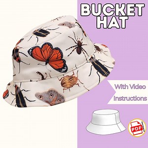 Bucket Hat PDF Pattern – Printable and Projector Sewing Guide   Sew-along Video Tutorial - Etsy
