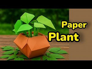 origami pot plant tutorial / DIY/ cutest paper plant for decorating 😍