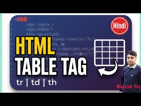 HTML Table Tag in Hindi | table tr td th border colspan rowspan | Complete Tutorial