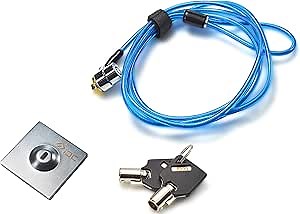 I3C Laptop Security Lock - 6.7ft Hardware Cable Lock with Adhesive Anchors for Anti-Theft - Compatible with Laptop, PC, Tablet, Monitor, Projector