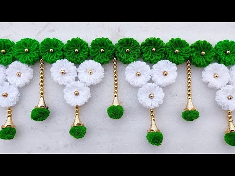 EASY HANDMADE DOOR HANGING TORAN MAKING FROM WOOLEN | DIY WOOLEN TORAN | DOOR HANGING CRAFT IDEAS