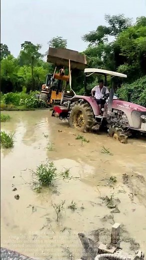 Bulldozer rescue stuck in mud cultivator operation sharing