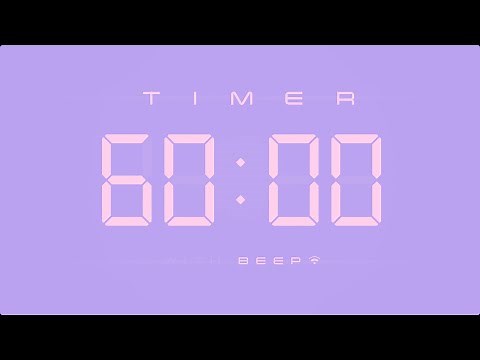 60 Minute Digital Countdown Timer with Simple Beeps 💕💜