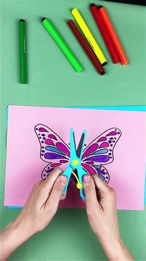 ✨🦋 Colorful Flapping Butterfly! 🎨 Fun & Easy DIY Craft for Kids! #craft