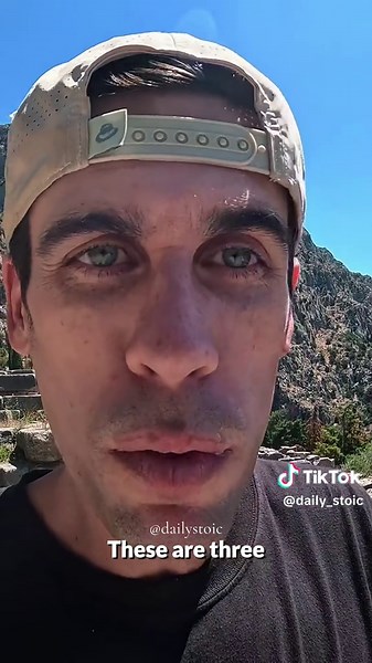 Three inscriptions carved into the rock at the Temple of Apollo