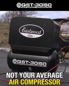 153K views · 324 reactions | The Eastwood Elite QST-30/60 Scroll Compressor is more powerful, quieter, and more efficient than any other air compressor available! Innovative - Direct Drive Cast Iron Scroll Pump Integrated Air Cooler - Multi-stage oil filtration system Low Noise Level - As low as 63dBs* Compact Size - Performance of a 60 gallon in the size of a 30 gallon Powerful - 12.7 cfm @ 90 psi Dependability - 100,000 hour pump life | Eastwood | Facebook