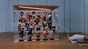 LANSCOERY LED Lighted Acrylic Display Case, 6 Tier Display Box for Collectibles and Action Figures, Clear Dustproof Organizer with Wooden Base – 19.3x11.8x14.7inch