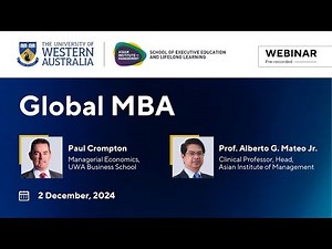 Online Webinar | Global Masters of Business Administration (MBA) Program | AIM UWA | 2nd Dec 2024