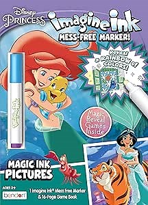 Amazon.com: Disney Princess Imagine Ink | Little Mermaid Coloring Book | Aladdin Imagine Ink | 16 Pages | Officially Licensed : Toys & Games