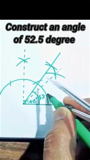 construct an angle of 52.5 degree using compass l 52.5 degree angle #shorts #trending #viral #video