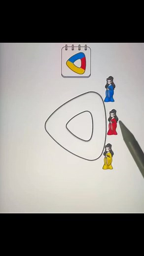 Stick Figure Animation with Colorful Geometric Paths