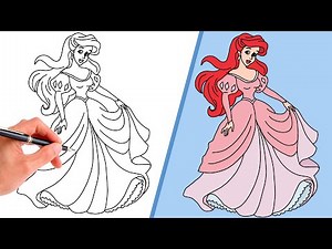 How To Draw ARIEL FROM THE LITTLE MERMAID EASY!