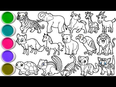 Draw 15 Amazing Animals in Minutes - Tiger, Elephant, Bull, Giraffe, Goat, Fox, Horse, Lion & others
