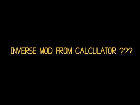 How to Calculate Inverse Mod from calculator