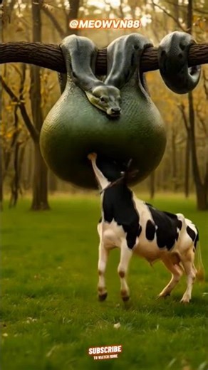 Cow Rescue From Python Tummy Gote | Python Swallowed Cow Rescue | Real Animal Rescue #funny #animals