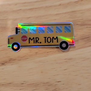 Custom School Bus Name Sticker – Holographic or White Vinyl – Teacher or Bus Driver Decal – Personalized Gift for Educators - Etsy