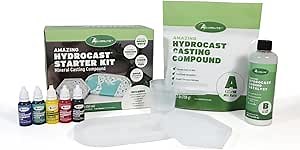 Alumilite HydroCast Starter Kit 2.2 lbs (1.7 lbs Part A + 8.5 oz Part B) Versatile Casting Kit for Beginners, with Matte Ceramic Like Finish for Your Decorative Art, Home Decor, Coasters, Planter Pots