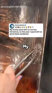 My family spent $47 on me last Christmas, so this year I spent $47 on all of them combined.