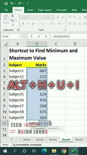 Find Minimum and Maximum value in Excel #exceltricks #exceltips #exceltutorial #excel