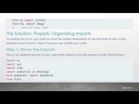 Solving the Unique import * only allowed at module level Error in Python