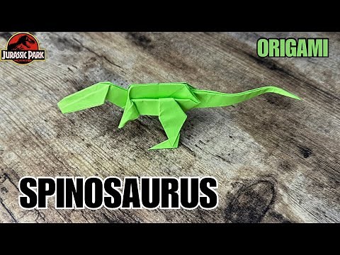 ORIGAMI SPINOSAURUS EASY TUTORIAL | HOW TO MAKE ORIGAMI SPINOSAURUS | DIY JURASSIC WORLD FROM PAPER