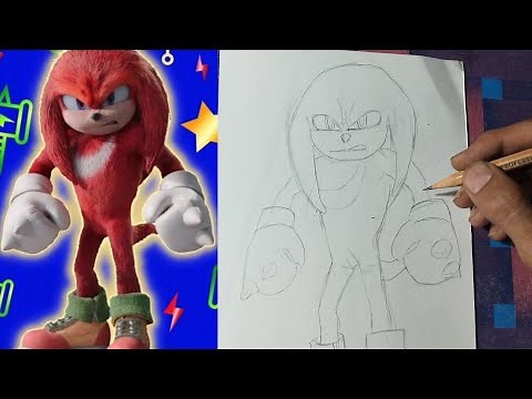 How to draw Knuckles // from sonic 2 outline tutorial