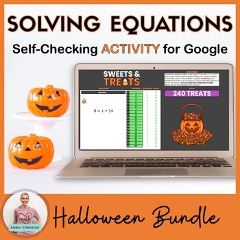 Solving Equations Halloween Digital and Printable Activity Bundle for Algebra
