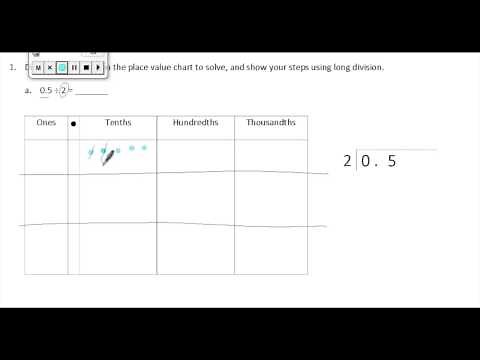 Divide Decimals with Whole Numbers Using a Place Value Chart