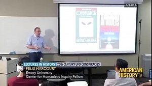 47K views · 80 reactions | "Lectures in History" has a new time & channel! Watch at 8am & 8pm ET on C-SPAN 2. This weekend, professor Felix Harcourt talks about how conspiracy theories about UFOs have shaped American culture. "With this divorce from physical evidence, virtually any conspiracy theory is possible." https://www.c-span.org/video/?425446-1/20th-century-ufo-conspiracies | American History TV | Facebook