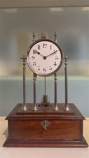The Clockworks, London on Instagram: "A pendulum swinging forwards and backwards.. The Herbert Scott ‘Ever Ready’ electric clock, patented in 1902, uses a variant of the Hipp Toggle, via an unsually shaped countwheel, to impulse the pendulum, which swings from front to back rather than side to side. The wooden case has space for the dry cell batteries that power it. It is thought around 500 of these clocks were made but they were more expensive than mechanical clocks and, as it turned out, often