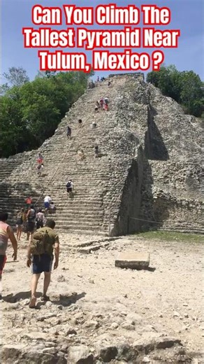 POV : The Tallest Mayan Ruin Near Tulum — Cobá Pyramid, Mexico 🌴#shortsfeed