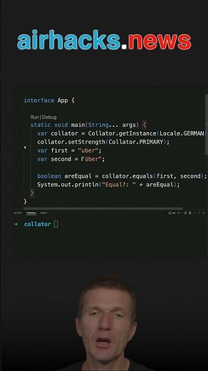 What is a Collator? #java #shorts #coding #airhacks