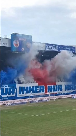 Hansa Rostock fans pyro show at Ostderby vs Dynamo Dresden