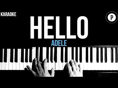 Adele - Hello Karaoke SLOWER Acoustic Piano Instrumental Cover Lyrics