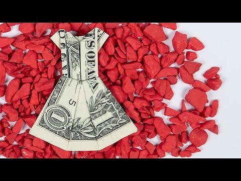 Money gift idea: Wedding dress, dollar bill origami tutorial