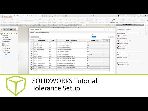 SOLIDWORKS Tutorial - Tolerance Setup