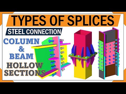 Understanding How to install column, Beam Connection Details | Bolted connection | Splice connection