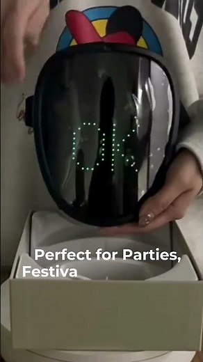 Halloween LED Mask 🎭 | Futuristic Light Up Visor with App & Gesture Control