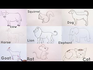 how to draw different animals drawing easy step by step‪@DrawingTalent‬