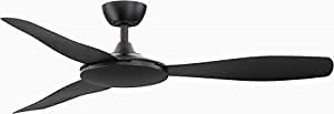 Fanimation GlideAire 3 Blade Ceiling Fan 52 Inches Wide with Black Finish and Black Blades