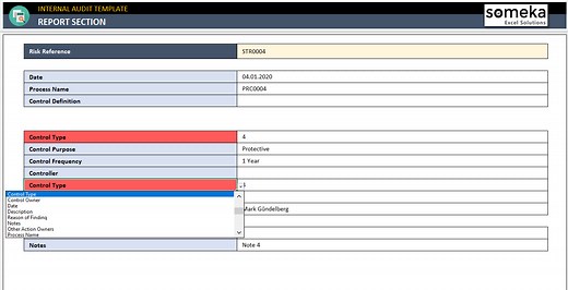 Internal Audit Excel Template