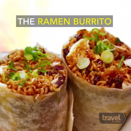50M views · 36K reactions | Ramen + burrito = foodie heaven.   (via Travel Channel) | Food Network | Facebook