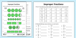 Improper Fractions Worksheet