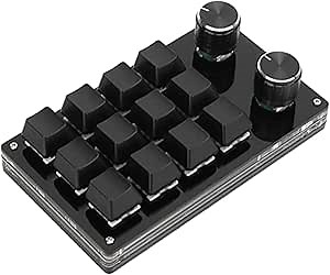 Amazon.com: One Handed Programmable Mechanical Keyboard, 12 Keys Programmable Macro Keyboard with Knob Plug and Play Multifunctional Mechanical Gaming Keypad Function Keypad for : Electronics