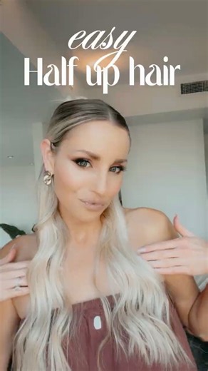 Easy half up half down hairstyles #hairstyle