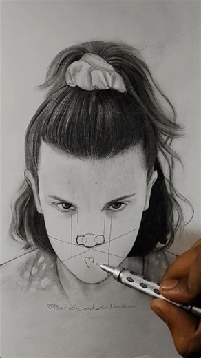 Drawing eleven from stranger things 😍❤️✍️ #art #artist #cartoon #drawing #paint #shorts #viral