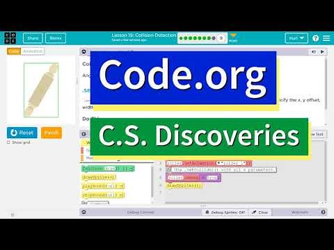 Code.org Lesson 20.8 A Collision Detection | Answer Tutorial | Collider at an Angle Challenge A