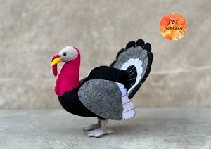 Felt Turkey Sewing Pattern PDF Birds Stuffed Animals Toy Ornament Gift - Etsy