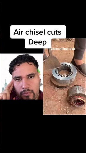 Air chisel power! Man can this cut DEEP!